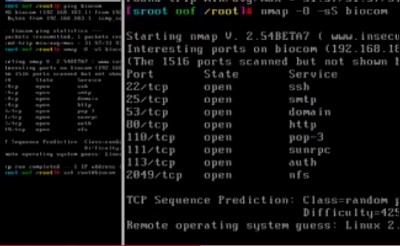 Output of 'nmap -O -sS biocom'