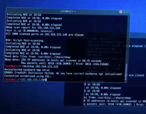 Nmap output on Nine Ball's screen